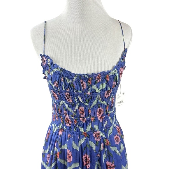 Free People FP One Ciella Maxi Dress Blue Small NWT Bohemian Fairy Floral Spring - Picture 10 of 17